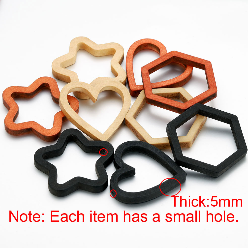 Resin Mold Jewelry - 10 stuks houten hart vierkante siliconen