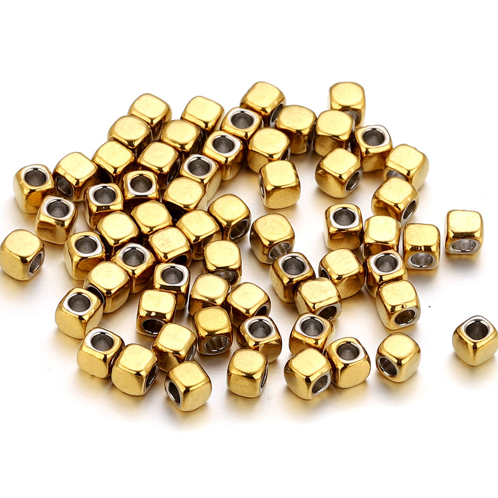 Jewelry Making Supplies Wholesale - 50 stks 2/3/4mm Rvs Vierkante Spacer
