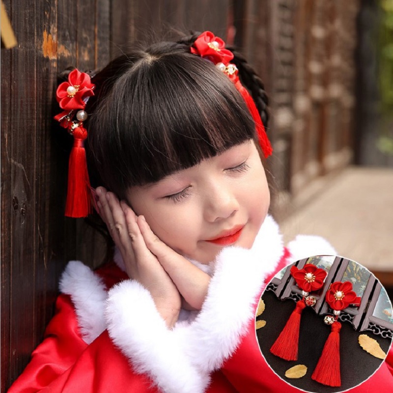 Jewelry Making For Kids - 1 paar Chinese Hanfu Haaraccessoires Rood