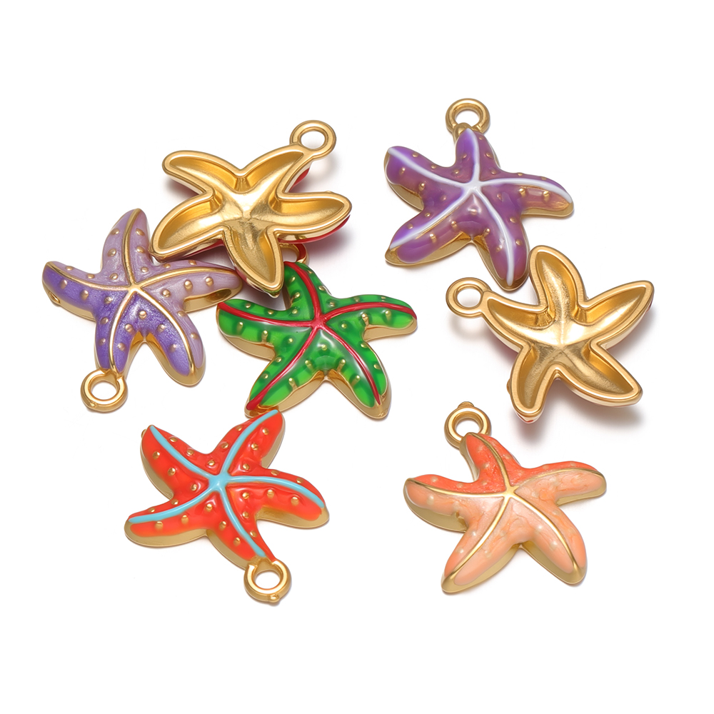 Jewelry Making For Kids - 5 stuks roestvrij staal emaille roze
