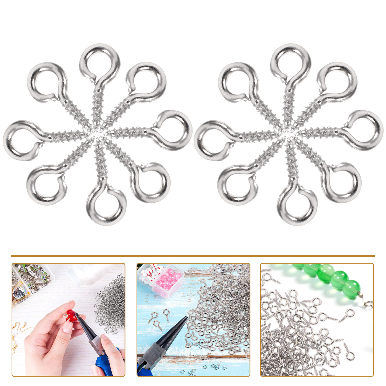 Jewelry Making Eye Pins - 500 stuks mini schroefoogpinnen, sieradenaccessoires, knutselbenodigdheden