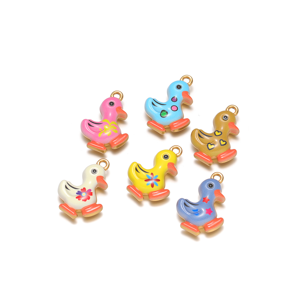 Jewelry Making For Kids - 4 stuks roestvrij staal kleurrijk emaille
