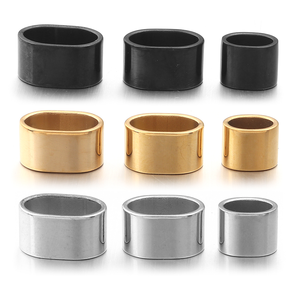 Jewelry Making Youtube - 6 stuks platte roestvrijstalen buis schuifkralen
