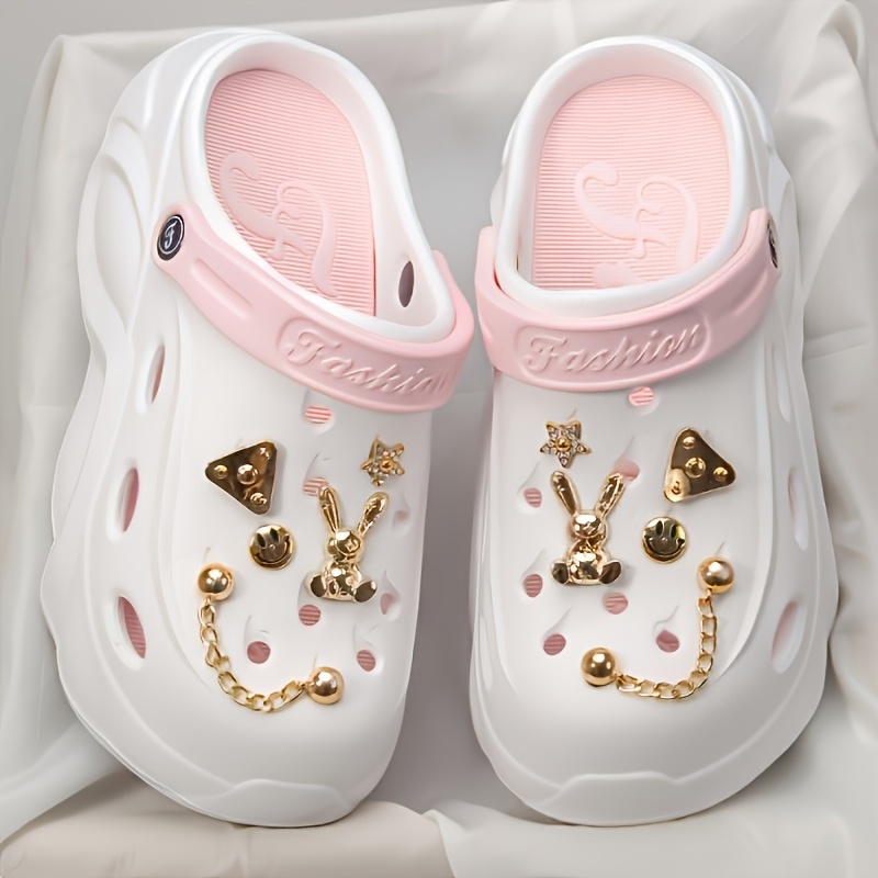 Jewelry Making For Adults - EVA Platform Clogs met konijnenkettingbedels, vierseizoenen