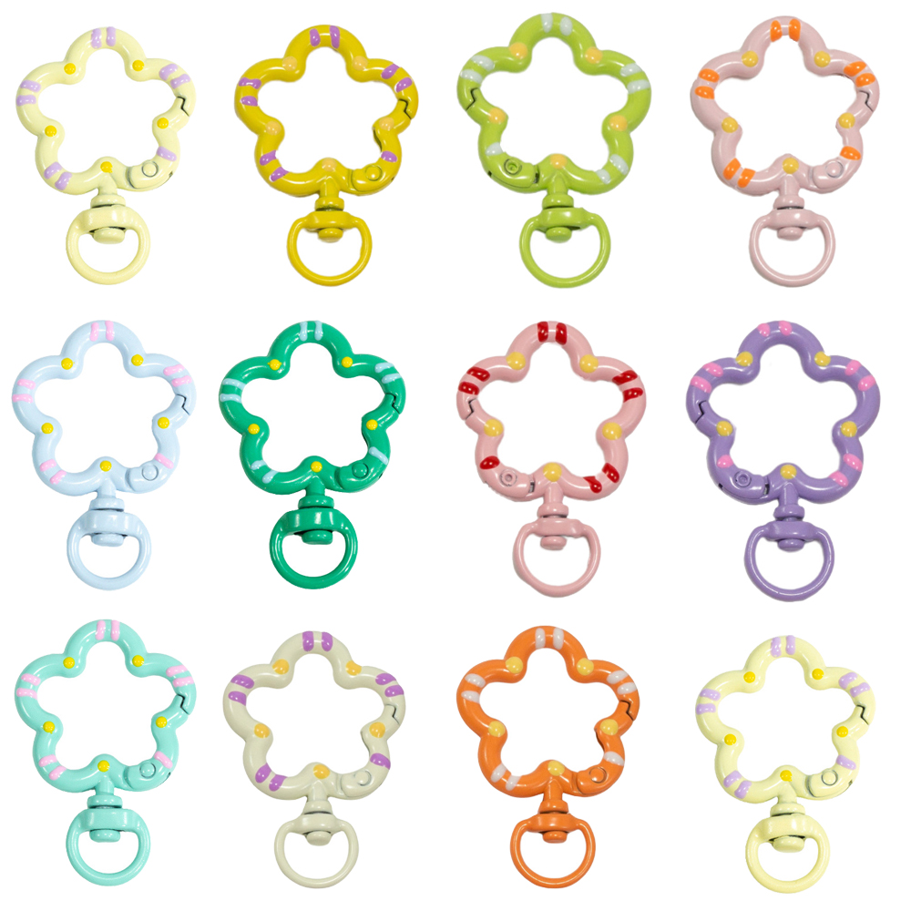 Jewelry Making Rings - 5 stks Bloem Metalen Karabijn Sluitingen