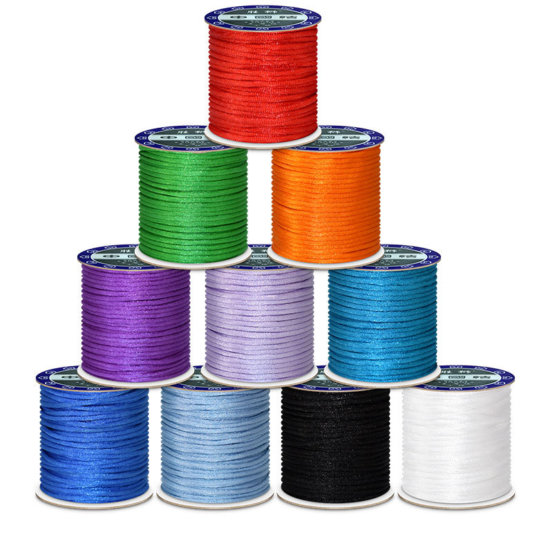 Knotting Cord Silk - 1.5mm 2mm 2.5mm Nylon Katoen Zwart