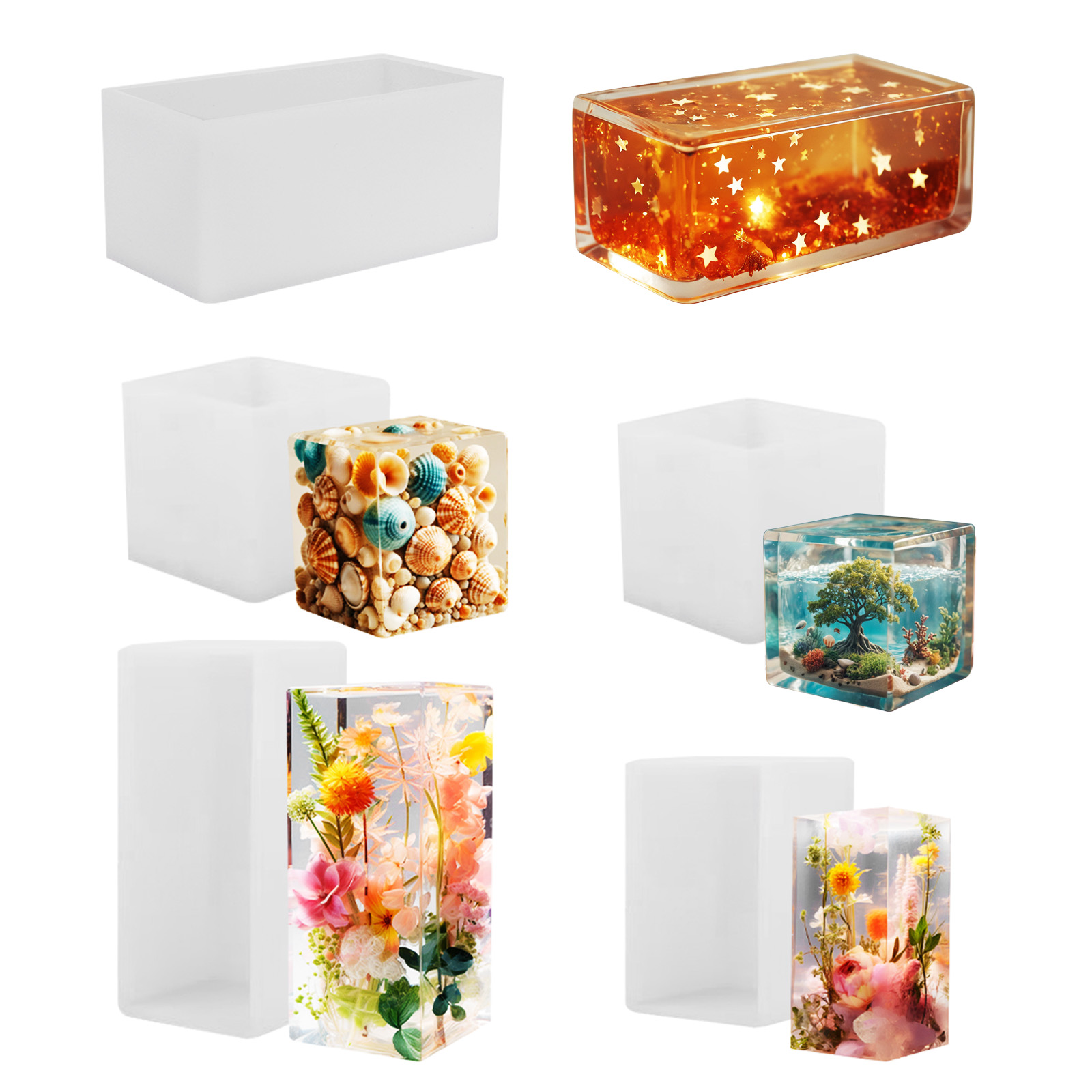 Resin Mold Jewelry - Epoxy gietvorm siliconen mal DIY kubusvormige