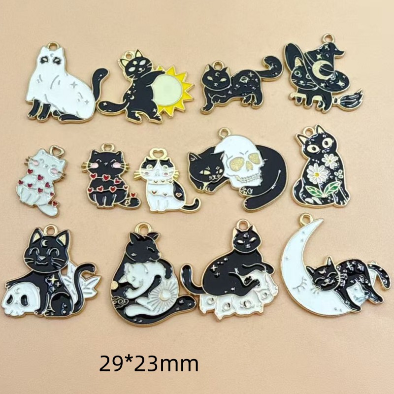 Jewelry Making Pendants - 10 stuks originele legering emaille zwarte