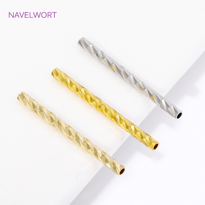Jewelry Making Youtube - 10/15/20mm Streepvormige buisvormige afstandhouders kralen 18K
