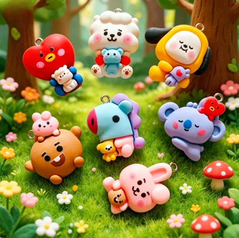 7 stks BT21 Hars Cartoon Charm - Jewelry Making Pendants recensie en prijs