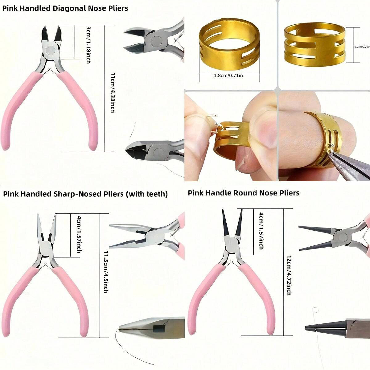 8 stuks/set, 2 stuks/set Roze  - Jewelry Making For Seniors recensie en prijs